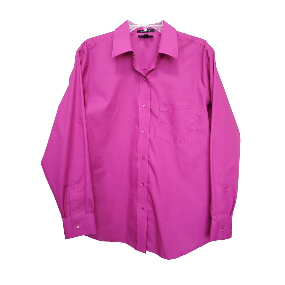 Foxcroft Wrinkle Free Classic Fit Pink Long Sleeve Button-Up Shirt Size 12